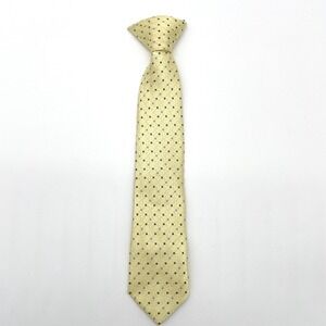 Youth Necktie One Size Youth Yellow Geometric Polyester Clip On Pre Tied 11 Inch